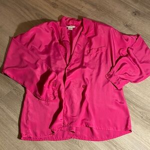 Vintage Christian Dior Fuchsia Silk Blouse/Chemise